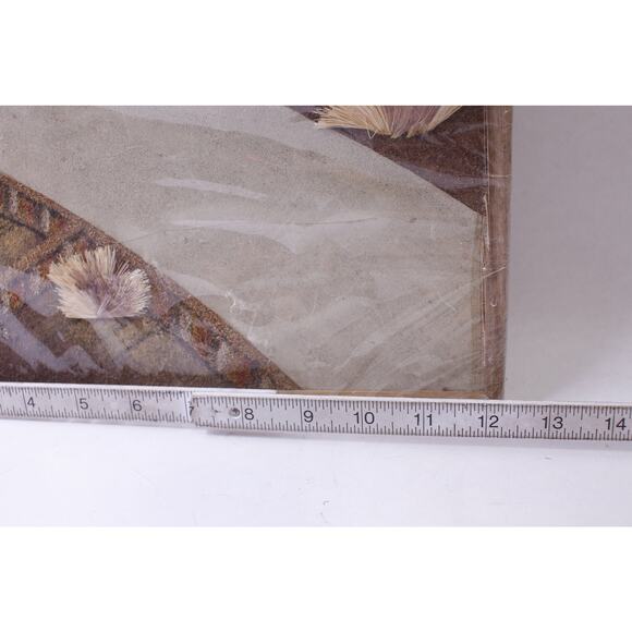 Tropical Wall Art, boho Hand Crafted, Bamboo Straw Sand, Tiki Hut, Landscape - Picture 6 of 7